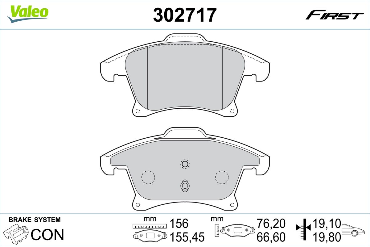 Set placute frana,frana disc 302717 VALEO